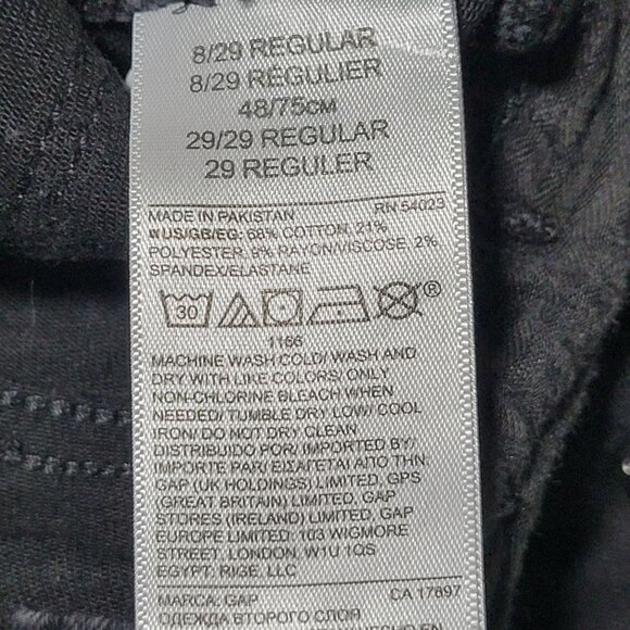 Gap Favorite Jegging Jeans Womens Size 8 Skinny Mid Rise Black Denim Pants - Picture 6 of 6